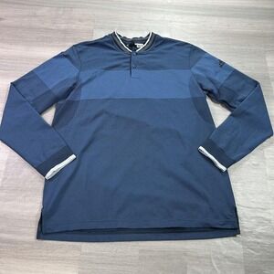 Adidas Primegreen Shirt Mens Large Blue Athletic Golf Henley Top GU5084